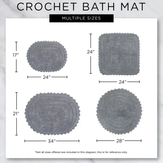 Kirkland's Home Oval French Crochet Bath Mat- Bathroom Rugs