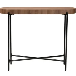 Kirkland's Home Oval Light Wood X Base Console Table- Console Tables