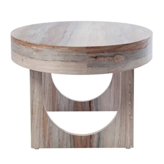 Kirkland's Home Oval Marbled Wood Coffee Table- Coffee Tables