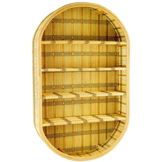 Kirkland's Home Oval Rattan Wall Shelf- Shelves