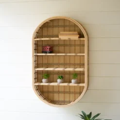 Kirkland's Home Oval Rattan Wall Shelf- Shelves