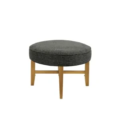 Kirkland's Home Oval Upholstered Welt Edge Ottoman- Benches & Ottomans