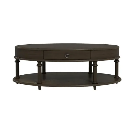 Kirkland's Home Oval Wood 2-Tier Coffee Table- Coffee Tables