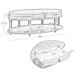 Kirkland's Home Oval Wood 2-Tier Coffee Table- Coffee Tables