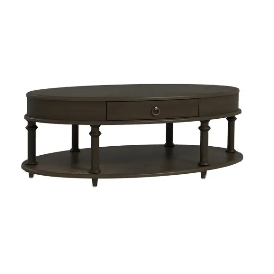 Kirkland's Home Oval Wood 2-Tier Coffee Table- Coffee Tables
