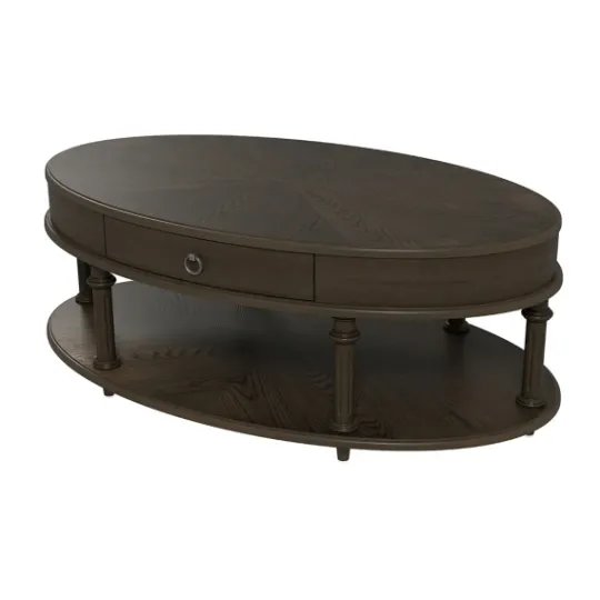 Kirkland's Home Oval Wood 2-Tier Coffee Table- Coffee Tables