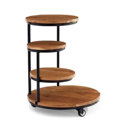 Kirkland's Home Overlapping Acacia Wood Side Table- Accent & End Tables