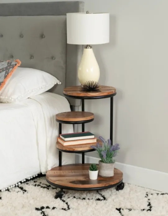 Kirkland's Home Overlapping Acacia Wood Side Table- Accent & End Tables