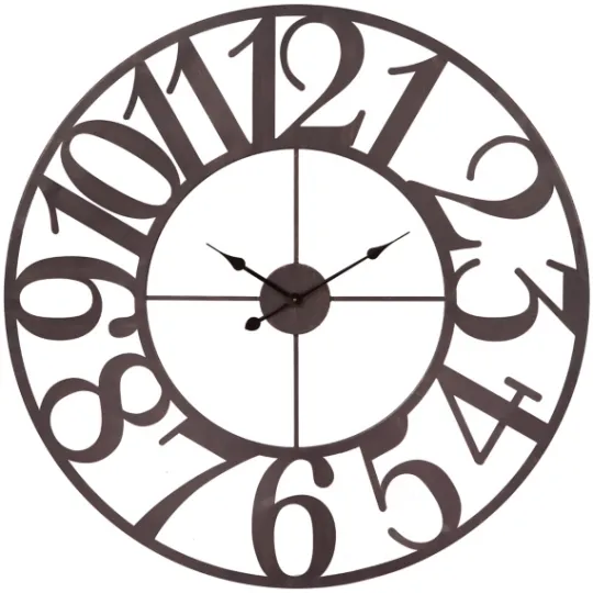 Kirkland's Home Oversized Bronze Metal Cut-Out Wall Clock- Clocks