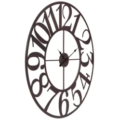 Kirkland's Home Oversized Bronze Metal Cut-Out Wall Clock- Clocks