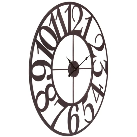 Kirkland's Home Oversized Bronze Metal Cut-Out Wall Clock- Clocks