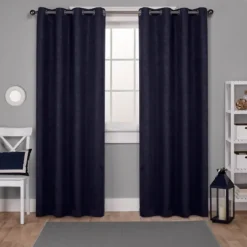 Kirkland's Home Oxford Navy Thermal Curtain Panel Set, 108 In.- Curtains & Drapes