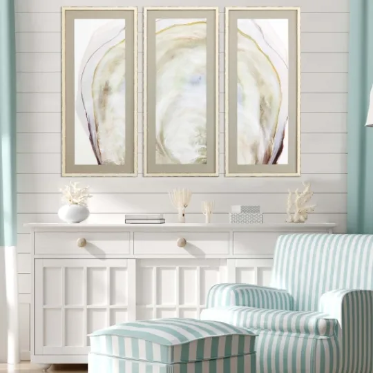 Kirkland's Home Oyster Shell 3-Pc. Framed Wall Art Set- Framed Art