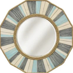 Kirkland's Home Painted Nautical Rope Wood Framed Wall Mirror- Decorative Mirrors