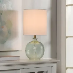 Kirkland's Home Pale Blue Tinted Glass Jug Table Lamp- Table Lamps
