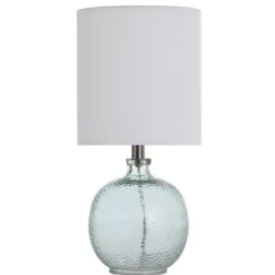 Kirkland's Home Pale Blue Tinted Glass Jug Table Lamp- Table Lamps