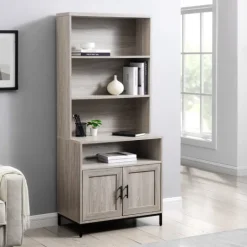 Kirkland's Home Pale Wooden Willow Storage Bookcase- Bookshelves