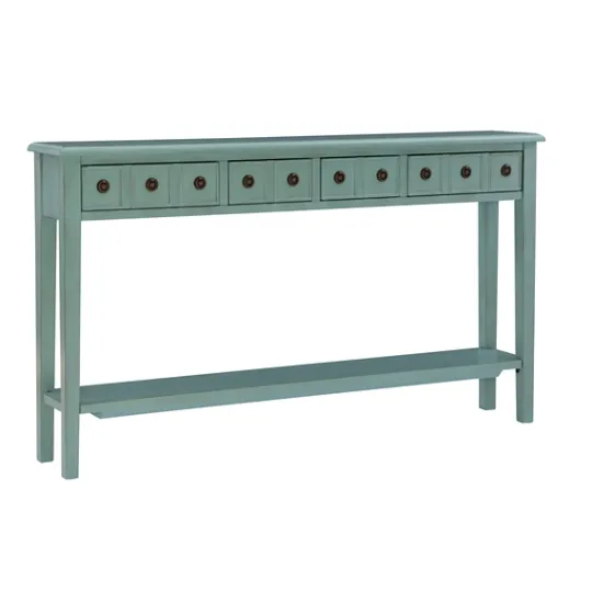 Kirkland's Home Paloma Teal 4-Drawer Console Table- Console Tables