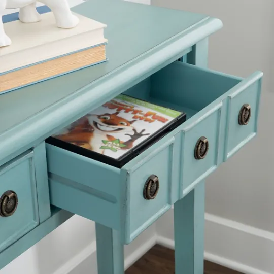 Kirkland's Home Paloma Teal 4-Drawer Console Table- Console Tables