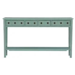 Kirkland's Home Paloma Teal 4-Drawer Console Table- Console Tables