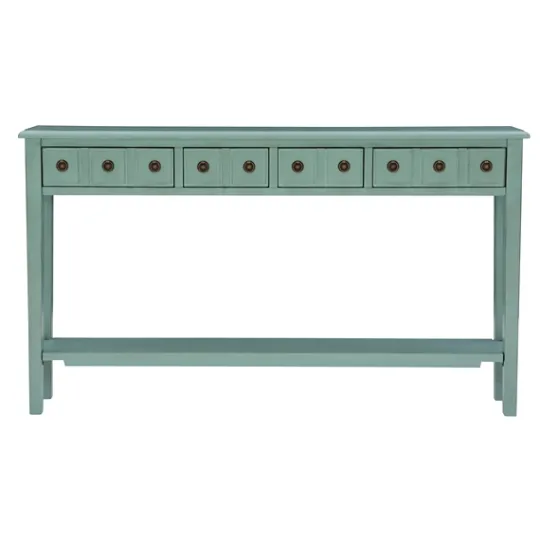 Kirkland's Home Paloma Teal 4-Drawer Console Table- Console Tables