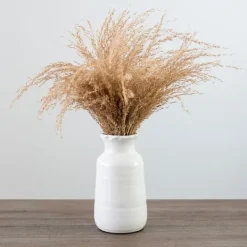 Kirkland's Home Pampas Grass Bouquet In White Ceramic Vase- Arrangements & Greenery