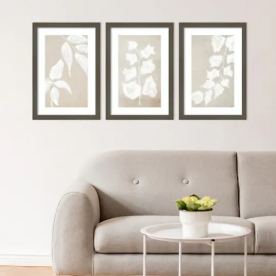 Kirkland's Home Paper Bark 3-Pc. Framed Wall Art Set- Framed Art