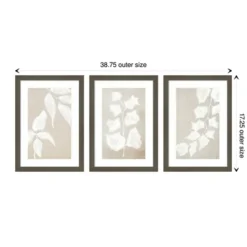 Kirkland's Home Paper Bark 3-Pc. Framed Wall Art Set- Framed Art