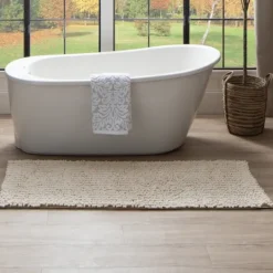 Kirkland's Home Parchment Lofty Pile Chenille Bath Mat, 60 In.- Bathroom Rugs