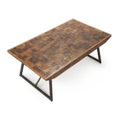 Kirkland's Home Parquet Willa Metal Base Coffee Table- Coffee Tables
