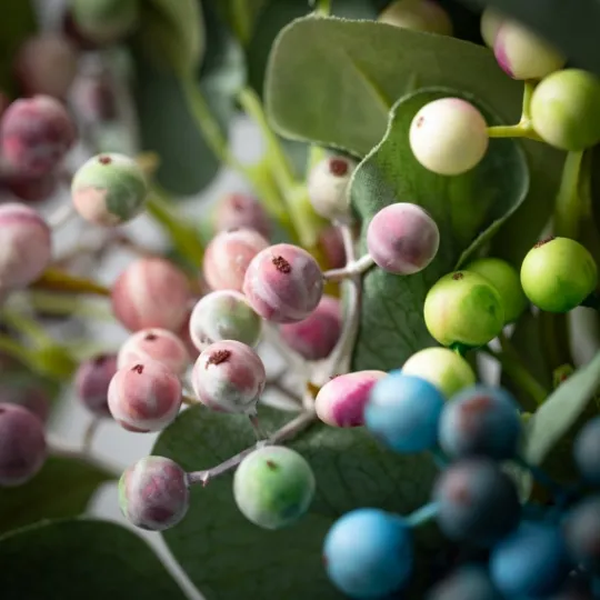 Kirkland's Home Pastel Berry And Eucalyptus Stems, Set Of 3- Stems & Bouquets