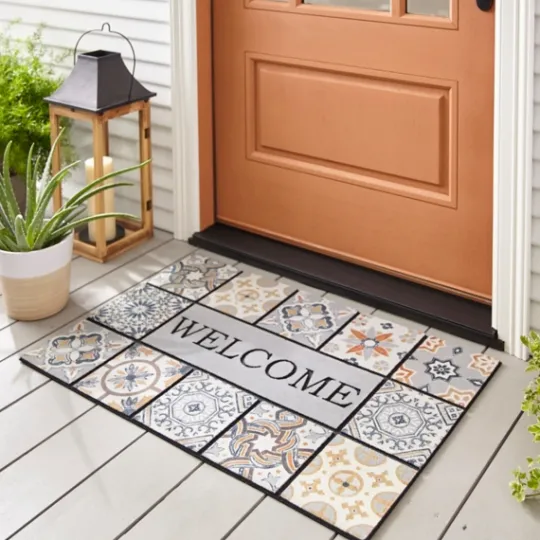 Kirkland's Home Patina Tiles Welcome Estate Doormat- Doormats