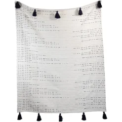 Kirkland's Home Patterned Handwoven Throw With Tassels- Blankets & Throws