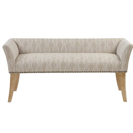 Kirkland's Home Patterned Short Wingback Upholstered Bench- Benches & Ottomans