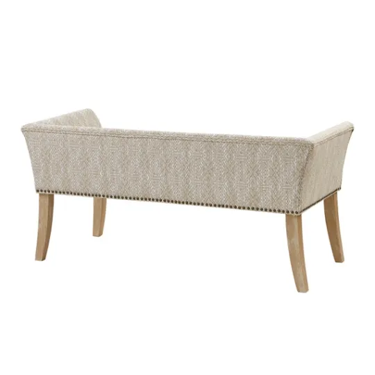 Kirkland's Home Patterned Short Wingback Upholstered Bench- Benches & Ottomans
