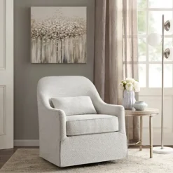 Kirkland's Home Patterned Upholstered Swivel Glider Chair- Accent Chairs