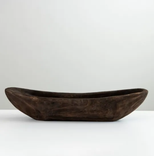 Kirkland's Home Paulownia Wood Boat Bowl- Decorative Bowls & Jars