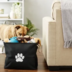 Kirkland's Home Paw Print Rectangle Pet Basket- Baskets & Boxes