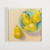 Kirkland's Home Pears In A Turquoise Bowl Framed Canvas Art Print- Framed Art