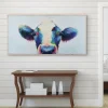 Kirkland's Home Peek A Moo Natural Wood Framed Art Print- Framed Art
