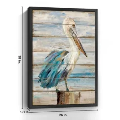 Kirkland's Home Pelican On Faux Shiplap Framed Art Print- Framed Art