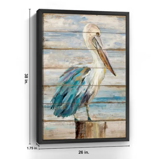 Kirkland's Home Pelican On Faux Shiplap Framed Art Print- Framed Art