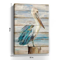Kirkland's Home Pelican On Shiplap Canvas Art Print- Canvas Art