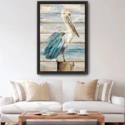 Kirkland's Home Pelican Shiplap Framed Canvas Art Print, 32X48 In.- Canvas Art
