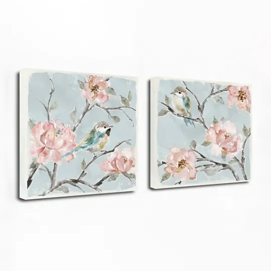 Kirkland's Home Perched By Pinks Giclee Canvas Prints, Set Of 2- Canvas Art