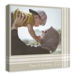 Kirkland's Home Personalized Beige Plaid Photo Upload Canvas Art- Wall Plaques