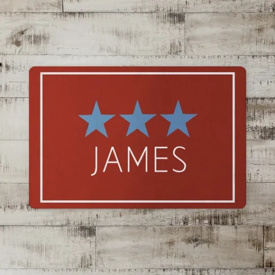 Kirkland's Home Personalized Blue Stars Floor Mat- Kitchen & Floor Mats