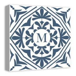 Kirkland's Home Personalized Blue Tile Monogram Wall Plaque- Monogram Wall Decor