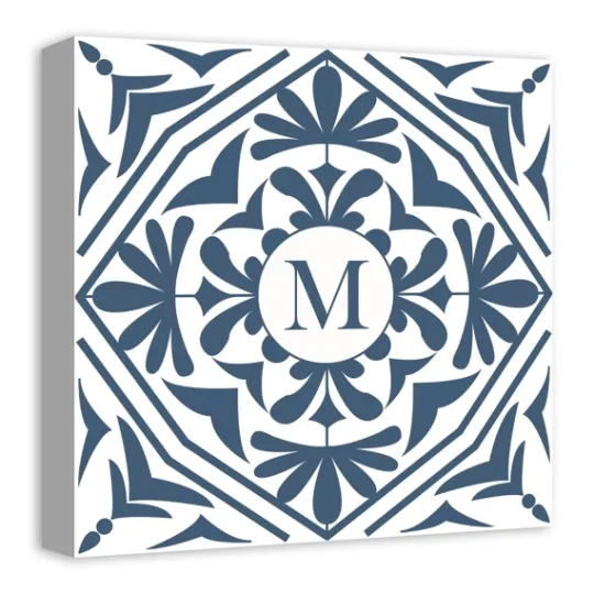 Kirkland's Home Personalized Blue Tile Monogram Wall Plaque- Monogram Wall Decor