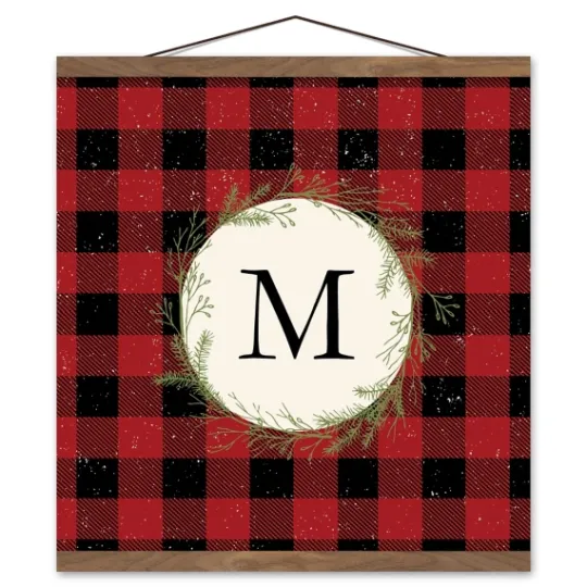 Kirkland's Home Personalized Buffalo Check Monogram Wall Hanging- Monogram Wall Decor